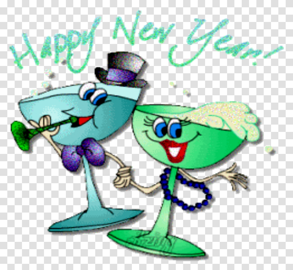 Party Animated Clipart Animated Clipart Happy New Year, Text, Graphics, Purple, Bird Transparent Png