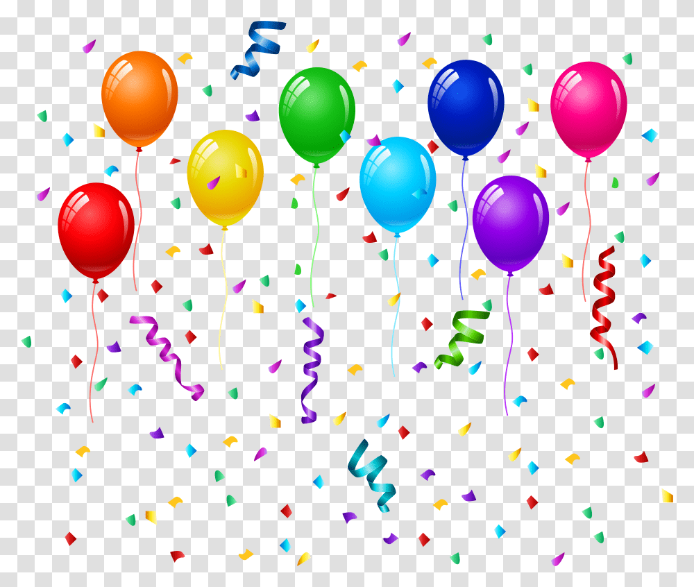 Party Balloons, Paper, Confetti Transparent Png