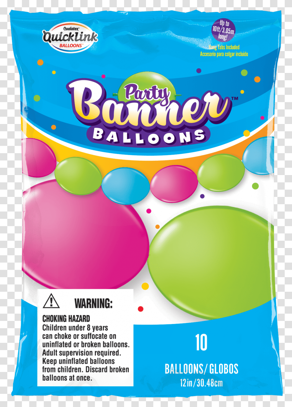 Party Banner Bright Balloons Party Banner Balloons Qualatex, Food, Label, Paper Transparent Png