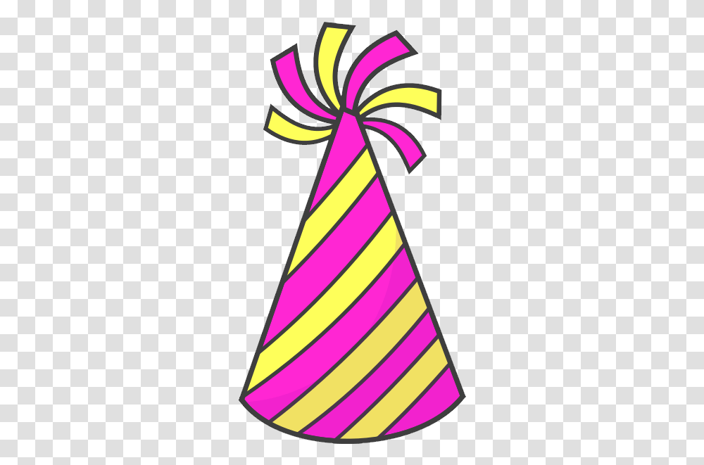 Party Birthday Hat Background Pink Birthday Hat, Clothing, Apparel, Party Hat, Tie Transparent Png