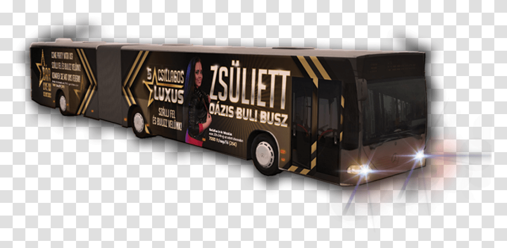 Party Bus Zsliett Partybusz, Vehicle, Transportation, Tour Bus, Person Transparent Png