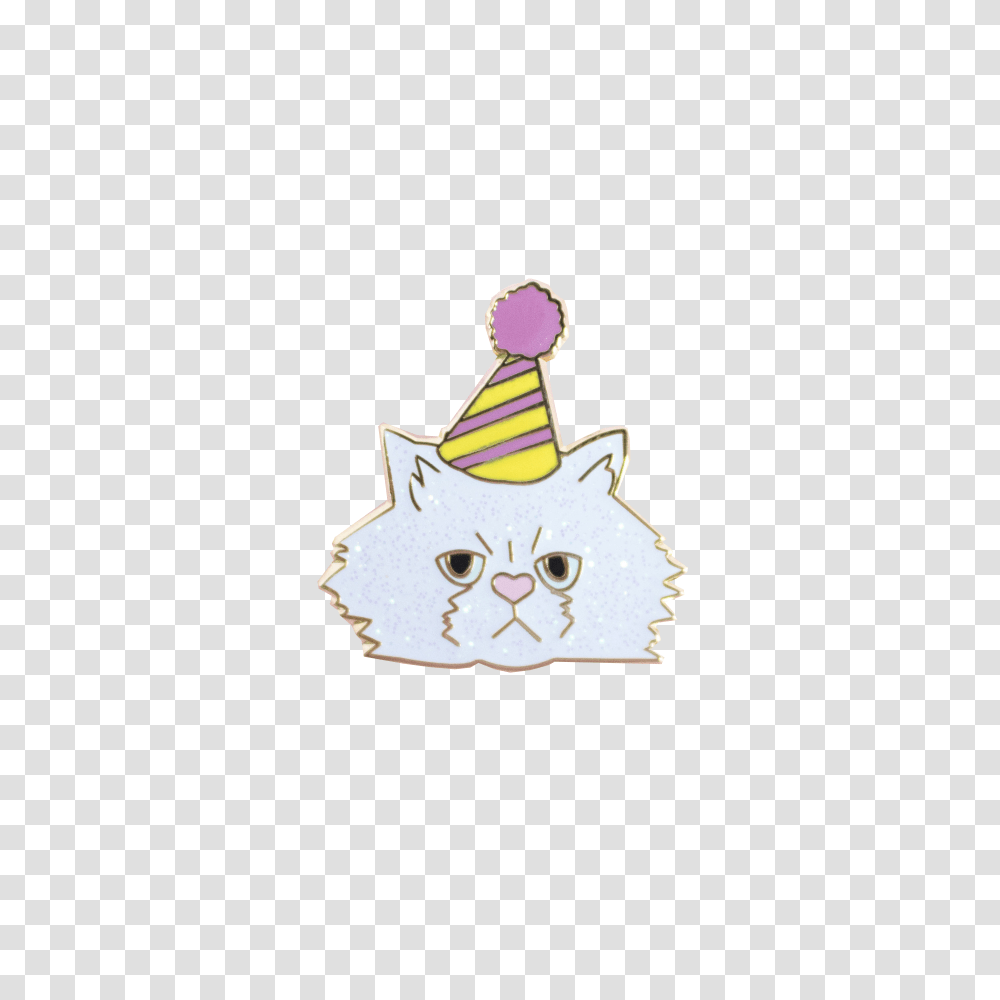 Party Cat Pin, Apparel, Party Hat, Birthday Cake Transparent Png