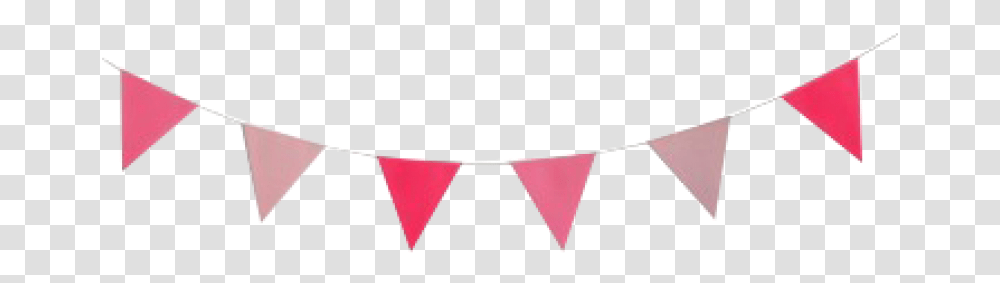Party Garland Confetti Birthday Pink Flag Garland, Triangle, Texture, Sweets Transparent Png