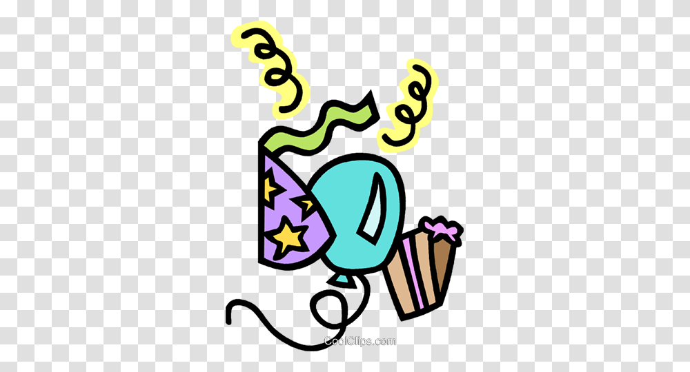 Party Hat Balloon Cake Royalty Free Vector Clip Art Illustration, Number Transparent Png
