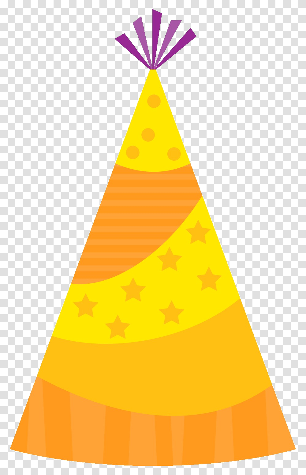Party Hat Birthday Clipart Image Yellow Party Hat, Apparel, Cone, Triangle Transparent Png