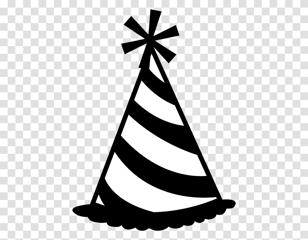 Party Hat Clip Art Birthday Hat Black And White, Plant, Clothing, Tree, Food Transparent Png