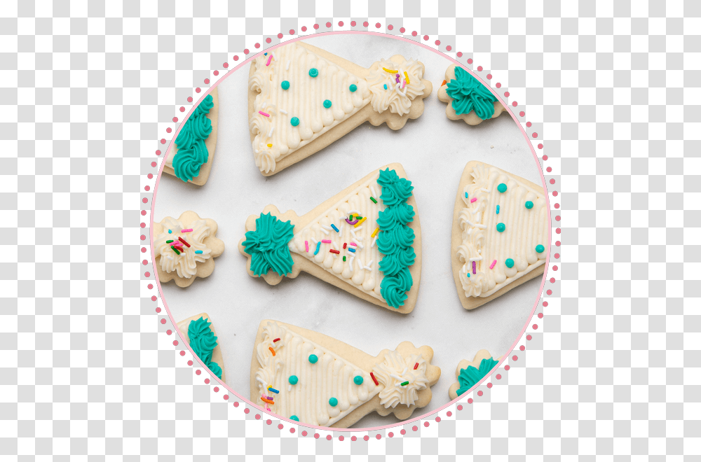 Party Hat Decorated Cookies Royal Icing, Cream, Cake, Dessert, Food Transparent Png