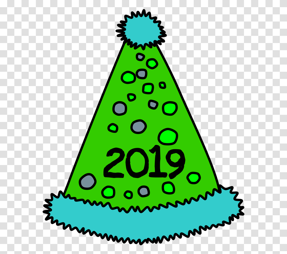 Party Hat Pom Pom Tinsel Dots 2019 Blue Green Party Hat, Tree, Plant, Triangle, Cone Transparent Png