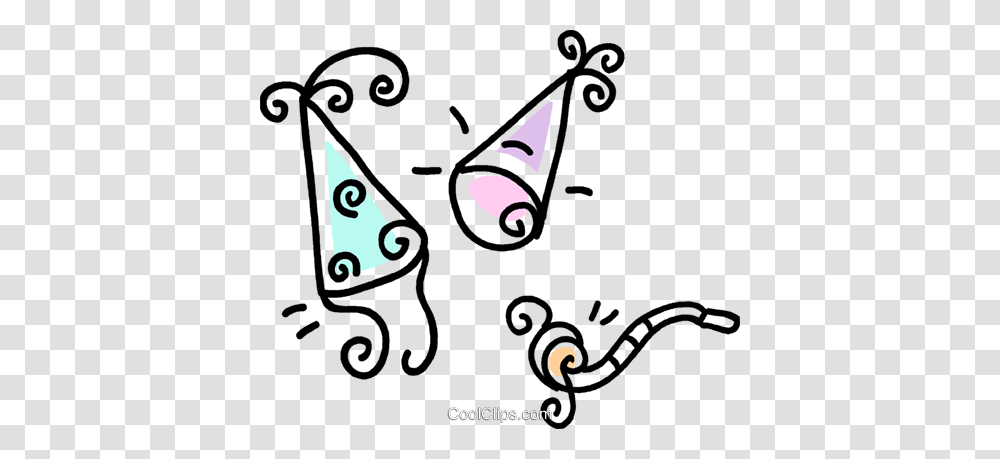 Party Hats And Noise Makers Royalty Free Vector Clip Art, Pattern, Floral Design, Stencil Transparent Png