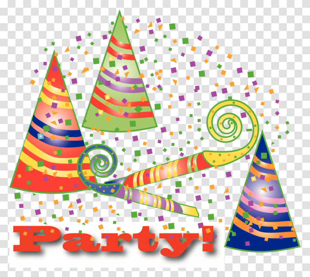 Party Hats Graphic Birthday Party Related, Tree, Plant, Ornament, Christmas Tree Transparent Png