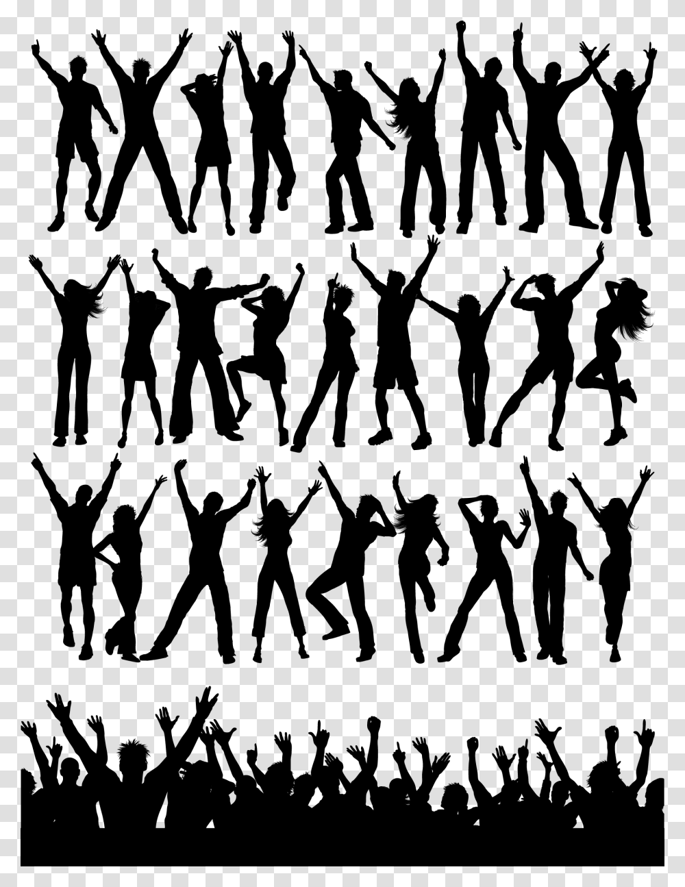 Party People Silhouettes, Person, Human, Sport, Crowd Transparent Png