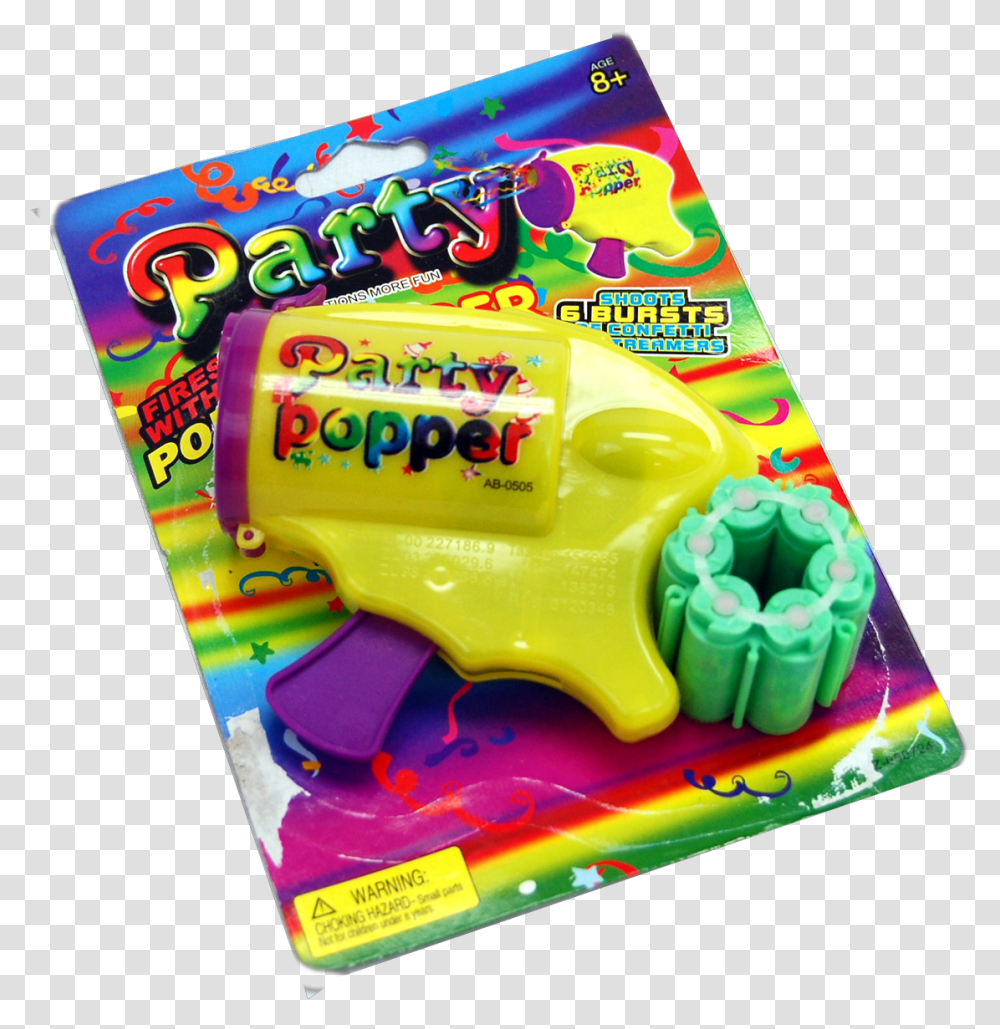 Party Popper Revolver Confetti, Toy, Birthday Cake, Dessert, Food Transparent Png