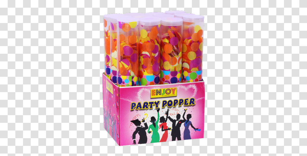 Party Poppers Enjoy Pvc Party Popper, Person, Human, Candy, Food Transparent Png