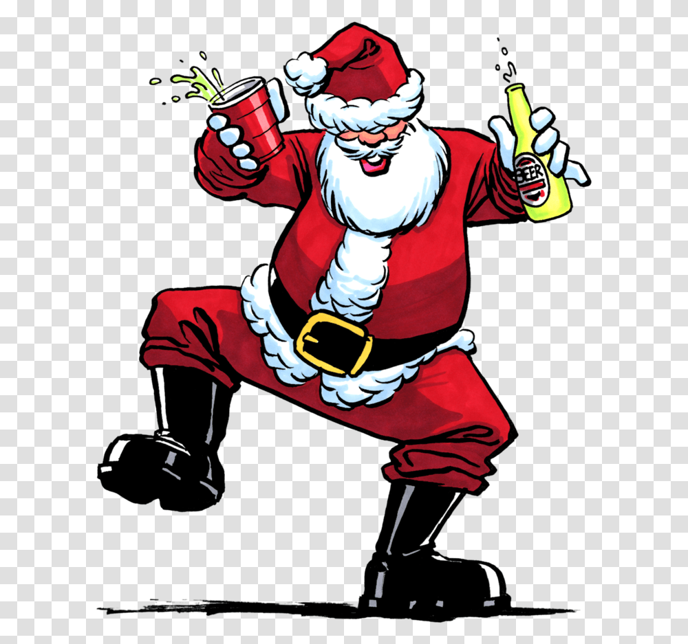 Party Santa Drunk Santa No Background, Person, Performer, Costume, Weapon Transparent Png