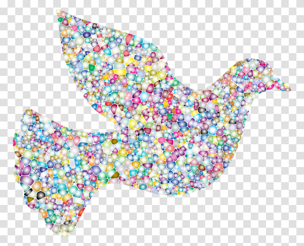 Party Supplysprinklespigeons And Doves Dove Of Peace Coloured, Pattern, Mosaic, Tile Transparent Png