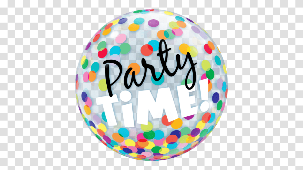 Party Time Dots Bubble Balloon, Birthday Cake, Dessert, Food, Confetti Transparent Png