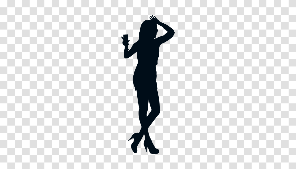 Party Woman Drinking Silhouette, Dance Pose, Leisure Activities, Person, Photography Transparent Png