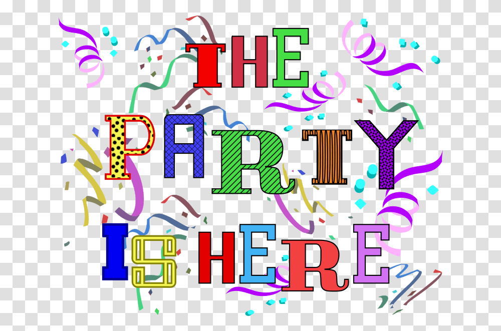Party Word Party Is Here Clipart, Alphabet, Light Transparent Png