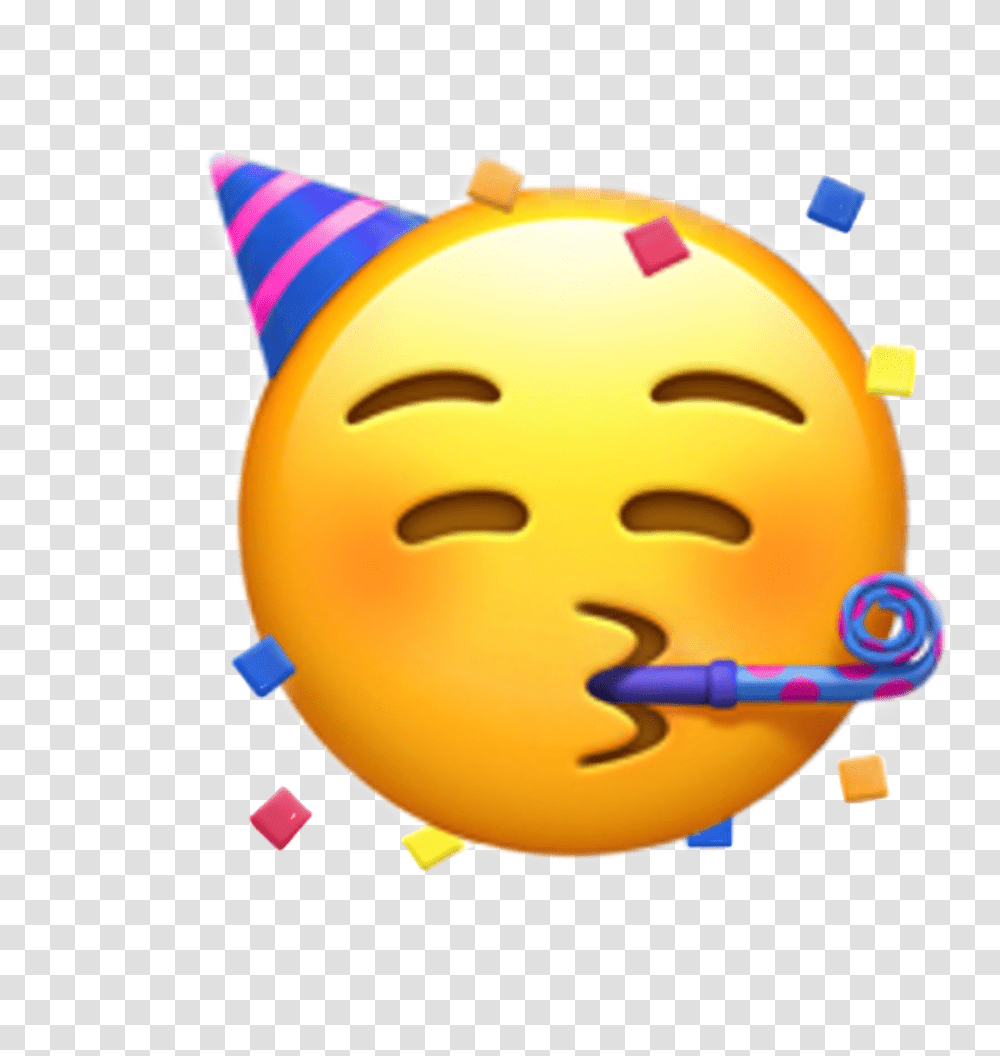 Partying Face Emoji Emoji Iphone Happy Birthday, Clothing, Apparel, Party Hat, Toy Transparent Png