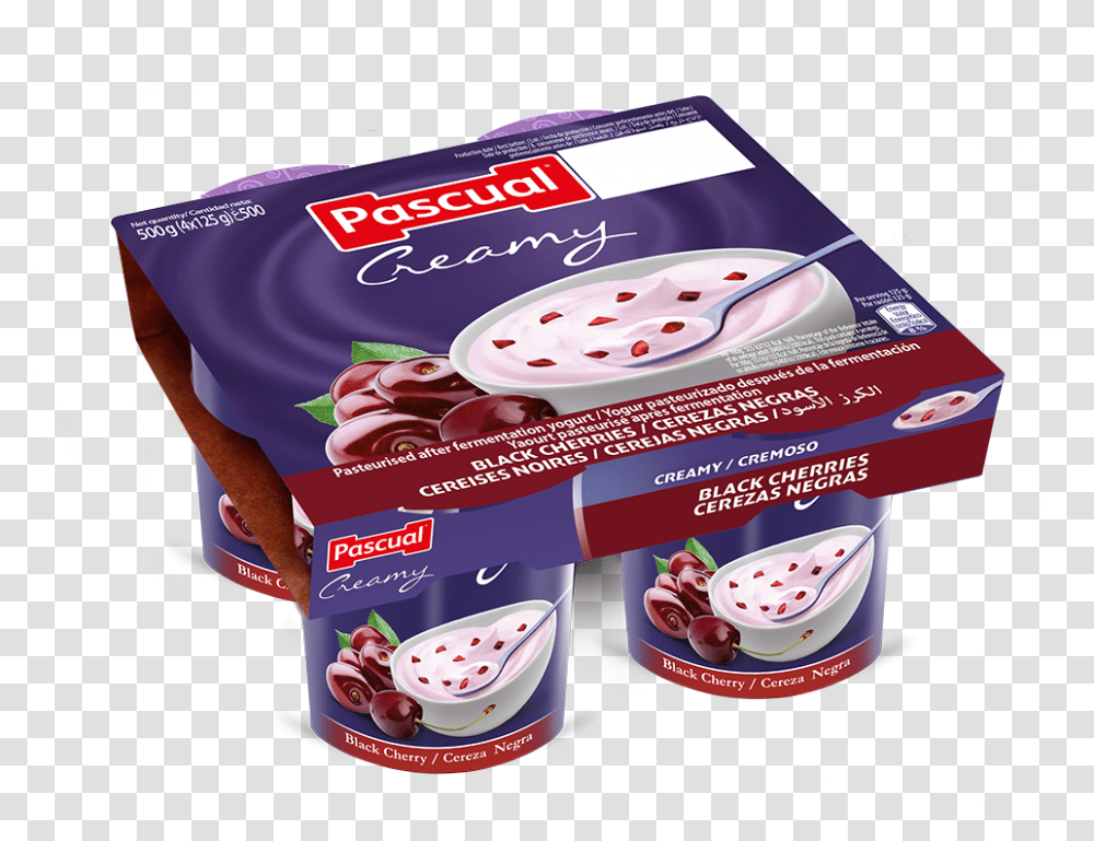 Pascual Cherry Yogurt, Dessert, Food, Advertisement, Poster Transparent Png