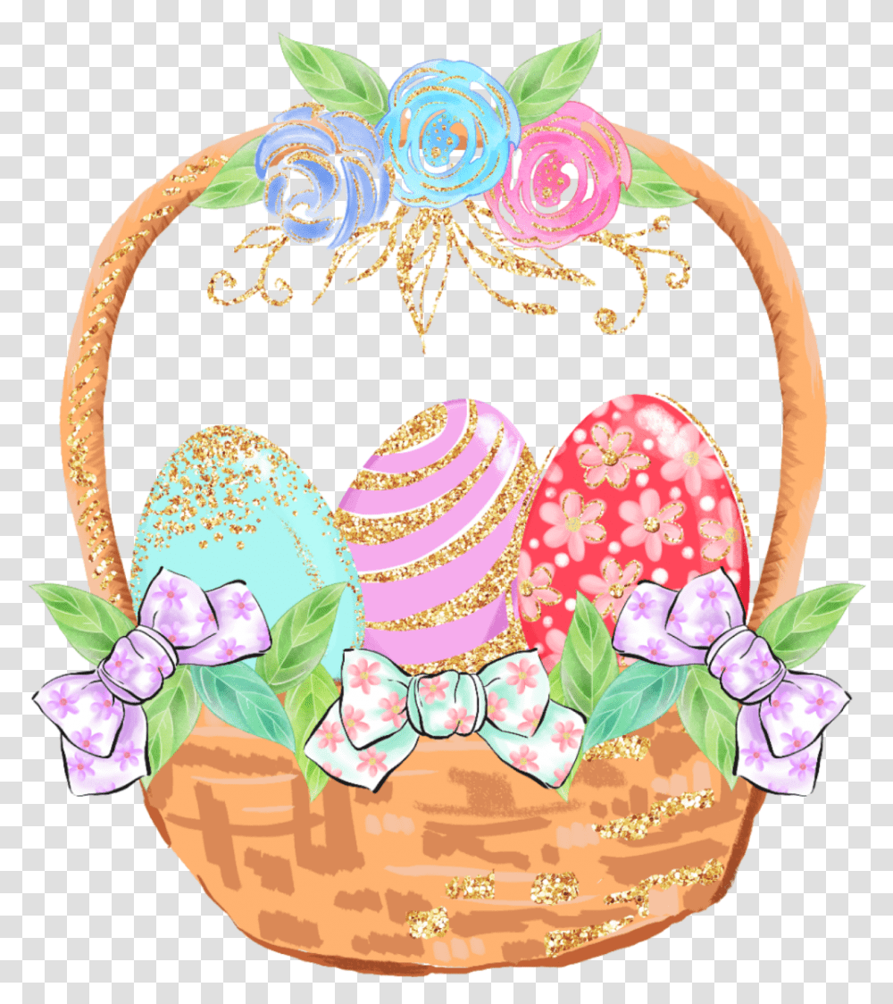 Pascuas Huevos Eggs Flores Flowers Illustration, Sweets, Food, Confectionery, Basket Transparent Png