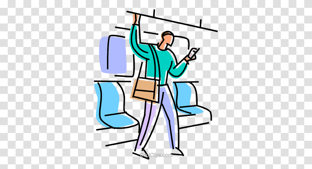 Passenger On A Subway With Cell Phone Royalty Free Vector Clip Art, Cleaning, Bow, Washing, Outdoors Transparent Png