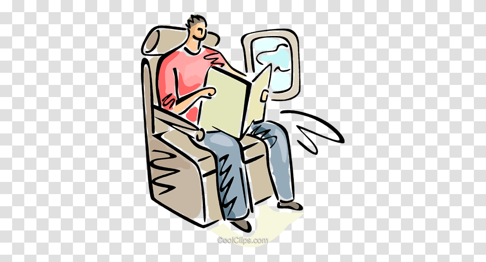Passenger Reading A Magazine On A Flight Royalty Free Vector Clip, Doodle, Drawing, Dynamite Transparent Png