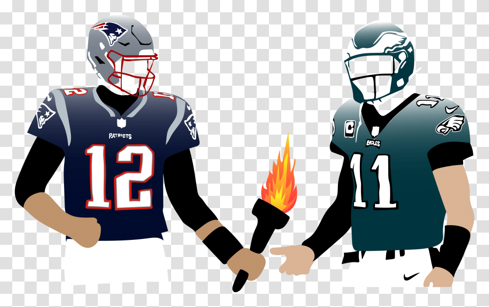 Passing Of The Torch A New Generation Quarterbacks New England Patriots Tom Brady, Clothing, Apparel, Helmet, Person Transparent Png