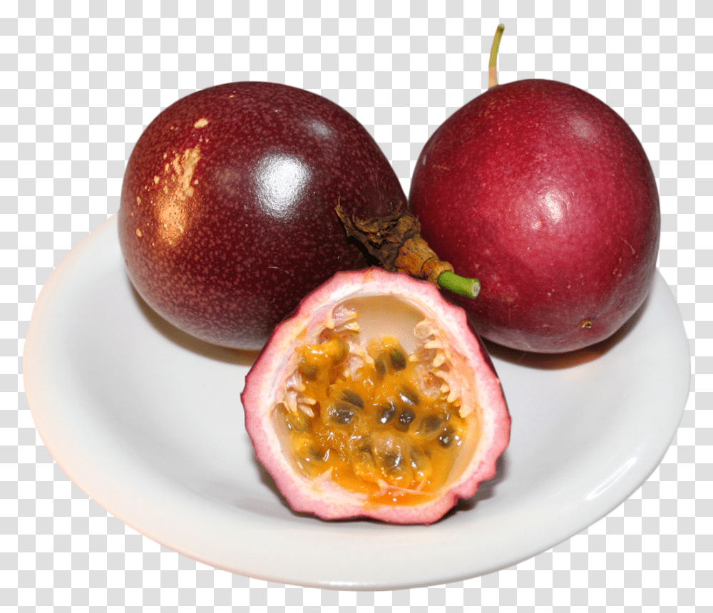 Passion Fruit In Plate Passion Fruit Slices, Plant, Apple, Food, Egg Transparent Png