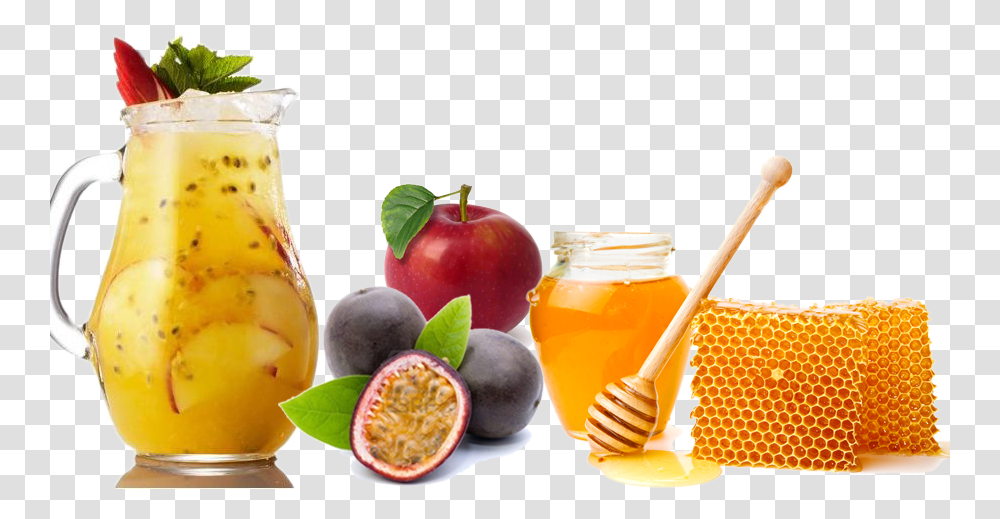 Passion With Honey Juice Fruit Juice And Honey, Apple, Plant, Food, Jar Transparent Png