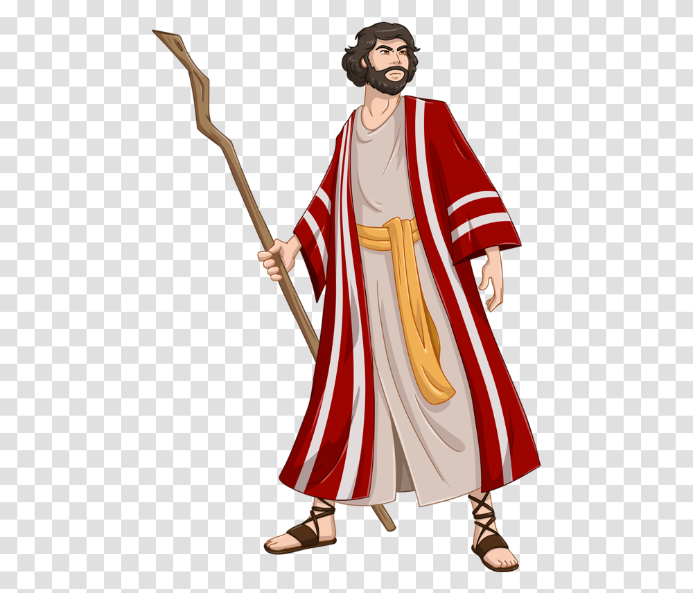 Passover Clipart Moshe Moses And Pharaoh Clipart, Person, Human, Apparel Transparent Png