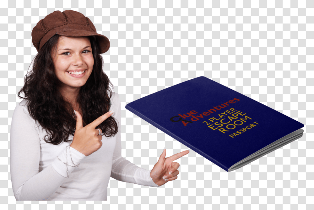 Passport Held Thought On Always Be Happy, Person, Hat, Document Transparent Png