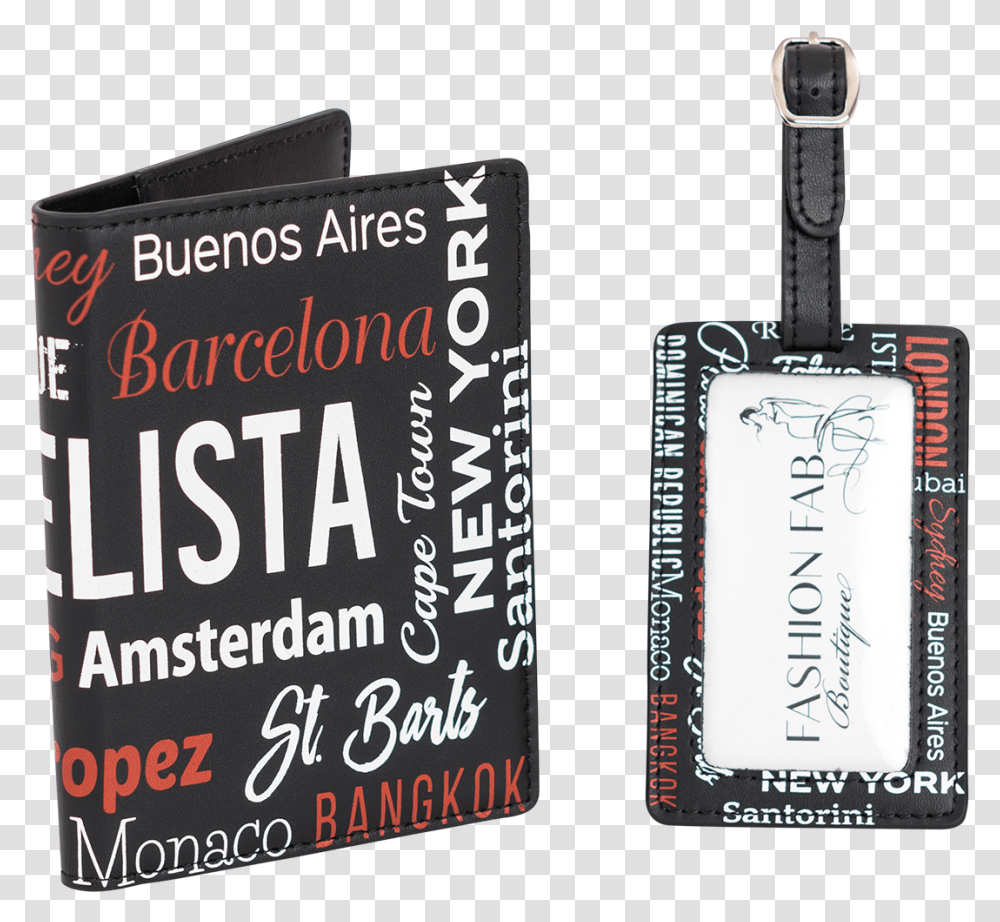 Passport Holder Luggage Tag Travel Set Book Cover, Word, Label, Bottle Transparent Png
