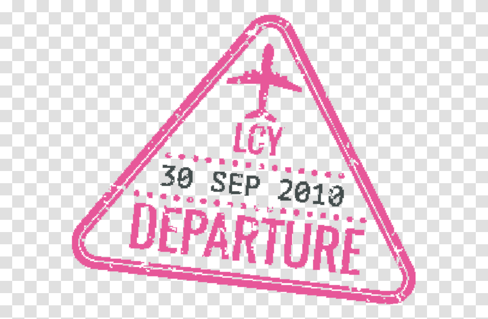 Passport Stamp Departure Passport Stamp, Triangle, Sign, Road Sign Transparent Png