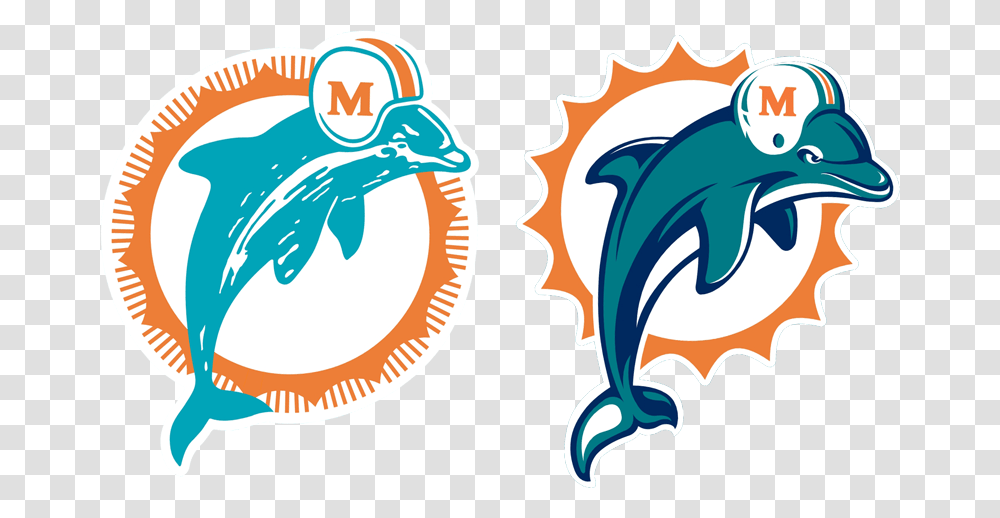 Past And Present Dolphins Logos Featured On List Of Nfls Best, Label, Animal, Bird Transparent Png