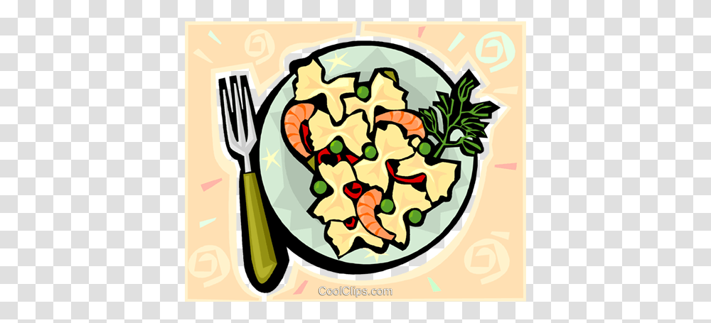 Pasta Dish Royalty Free Vector Clip Art Illustration, Fork, Cutlery, Meal, Food Transparent Png