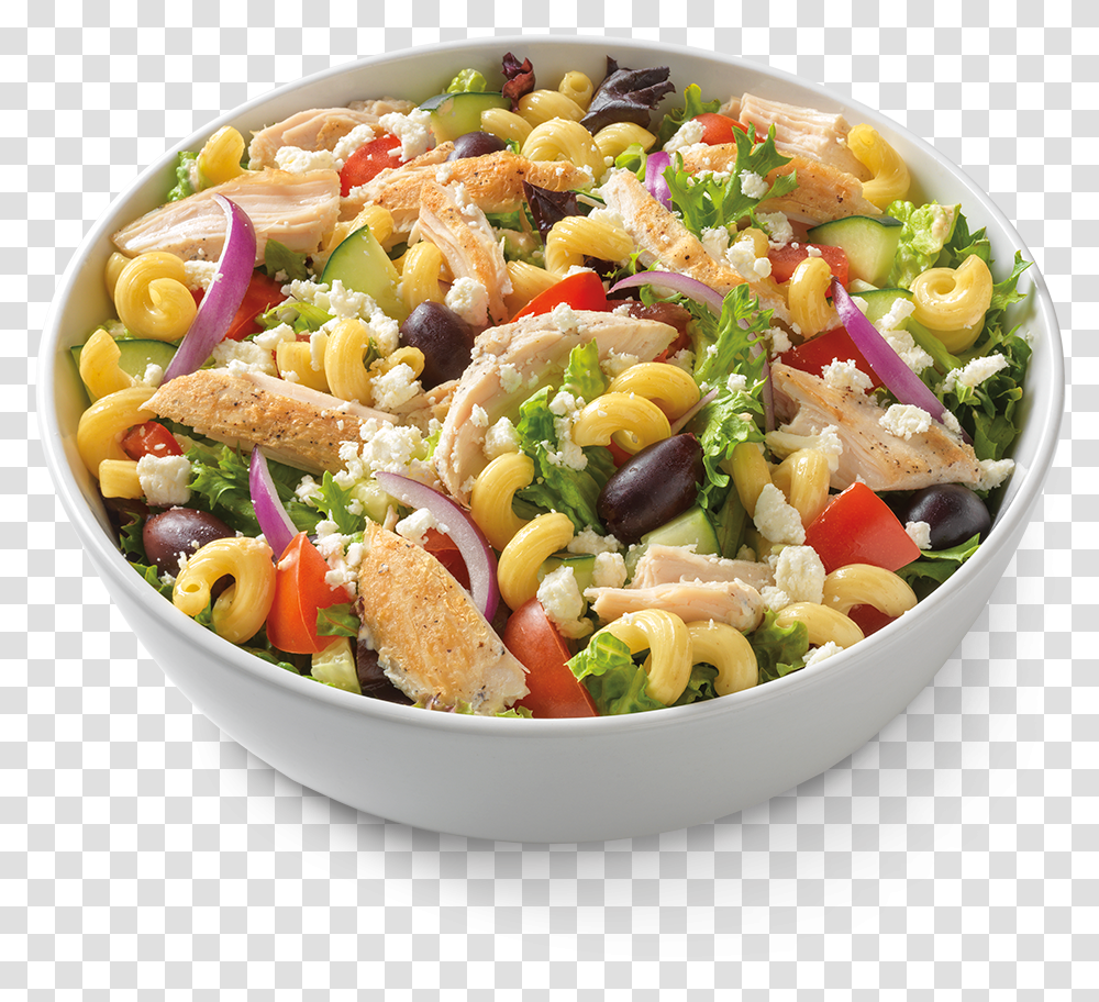 Pasta Med Salad With Chicken Noodles And Company, Food, Lunch, Meal, Dish Transparent Png
