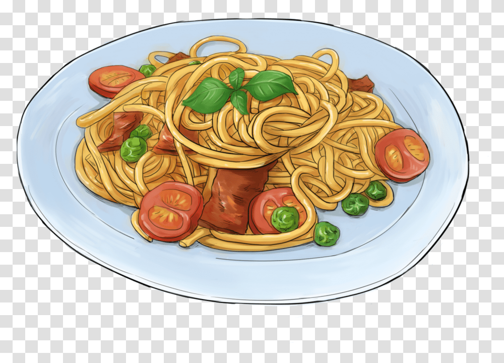 Pasta Spaghetti Cartoon, Food, Noodle, Dish, Meal Transparent Png