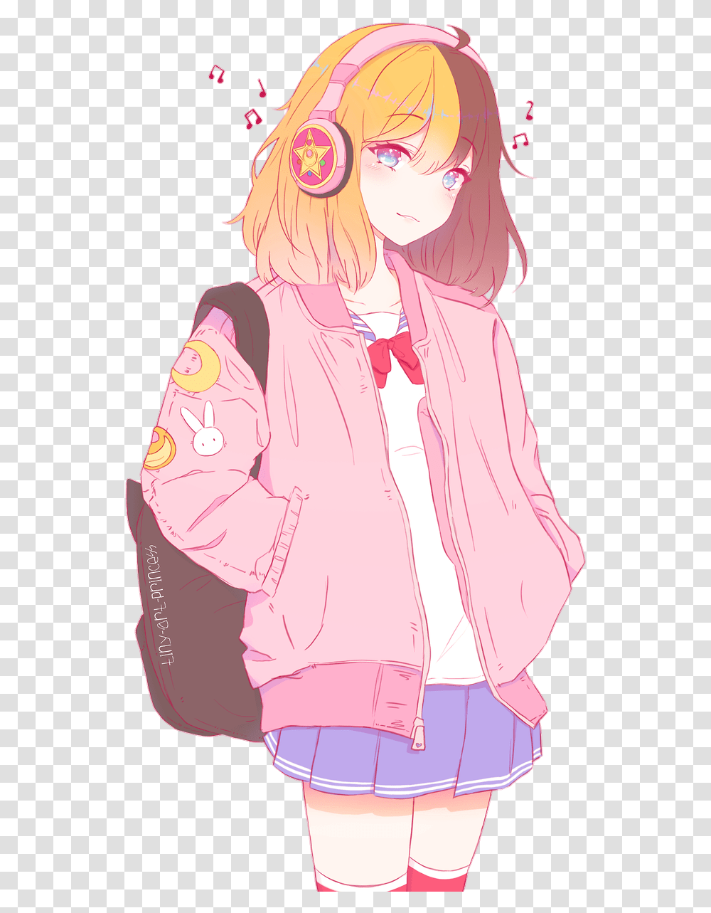 Pastel Aesthetic Anime Girl With Brown Hair Aesthetic Anime Girl, Clothing, Sleeve, Long Sleeve, Person Transparent Png