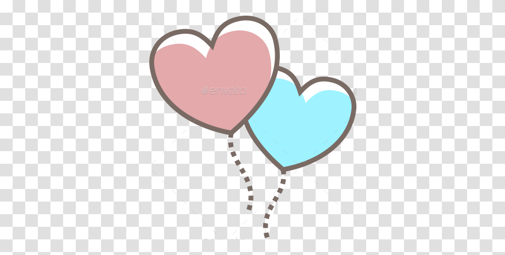 Pastel Balloons Resume Love Set By Love Balloon 2, Heart, Cushion Transparent Png