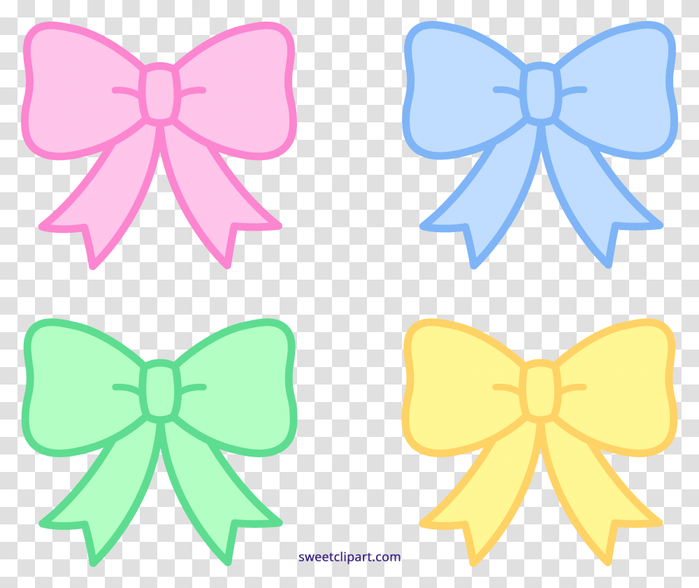 Pastel Bows Ribbons Sweet Cute Bow Clip Art, Tie, Accessories, Accessory, Pattern Transparent Png