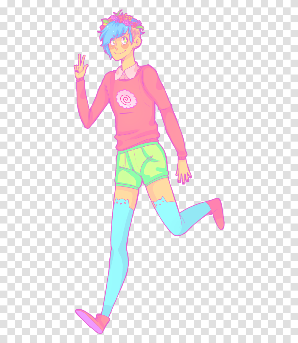 Pastel Boy Illustration, Person, Shorts, Girl Transparent Png
