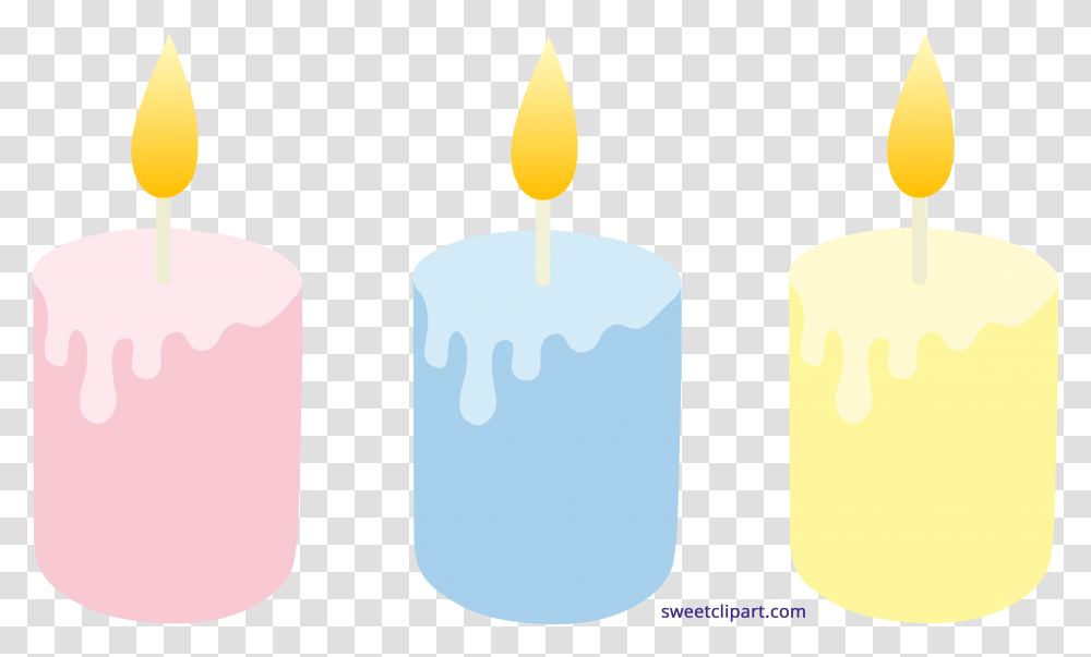 Pastel Colored Candles Set Clipart, Flame, Fire Transparent Png