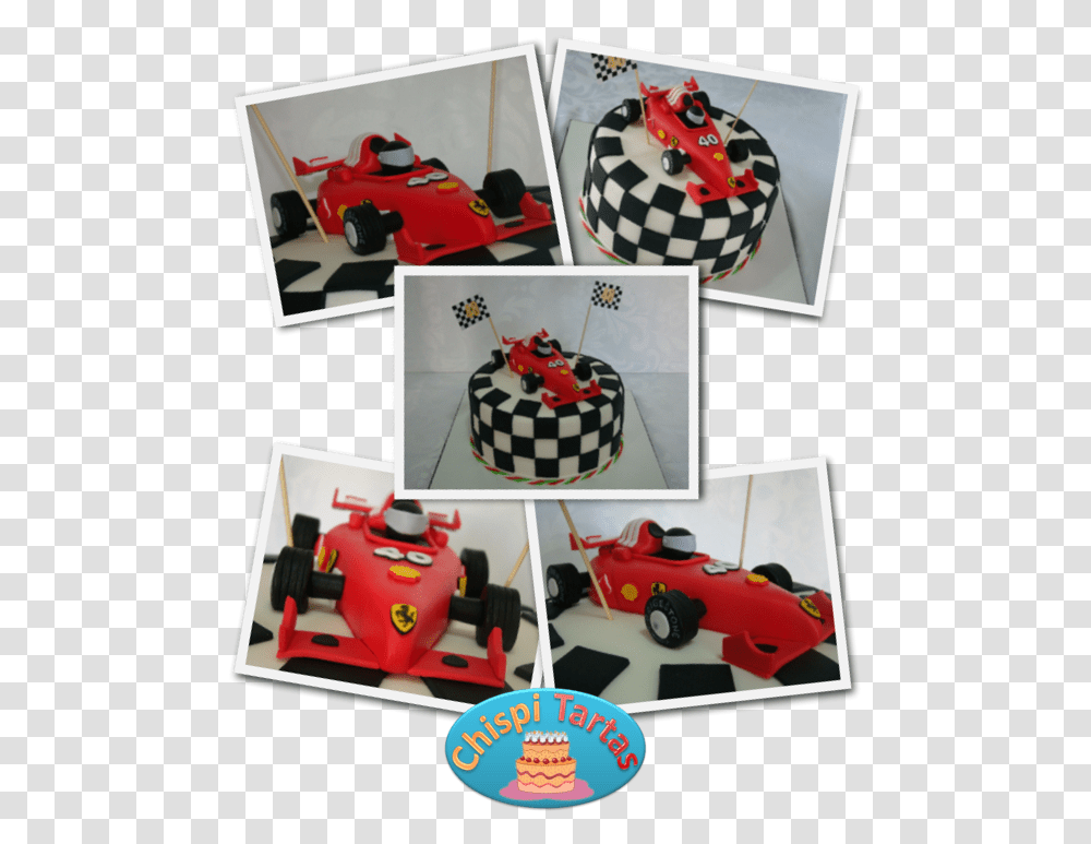 Pastel Formula 1 Ferrari Birthday Cake, Dessert, Food, Toy, Icing Transparent Png
