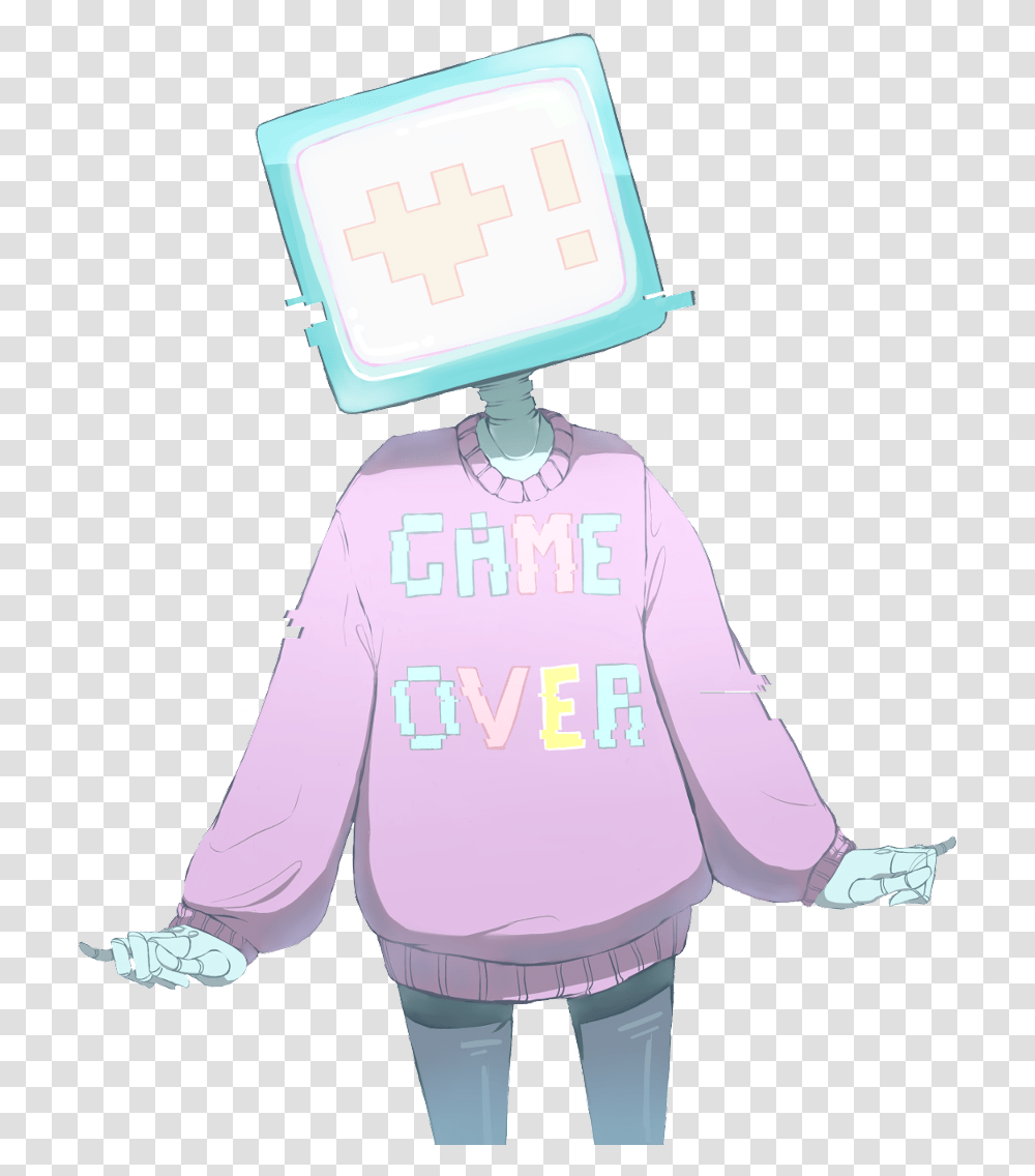 Pastel Game Over Game Over Tv Head, Person, Human, Apparel Transparent Png