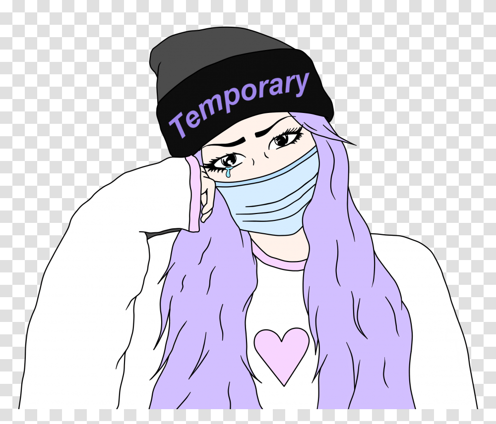 Pastel Goth Peeker, Apparel, Scarf, Person Transparent Png
