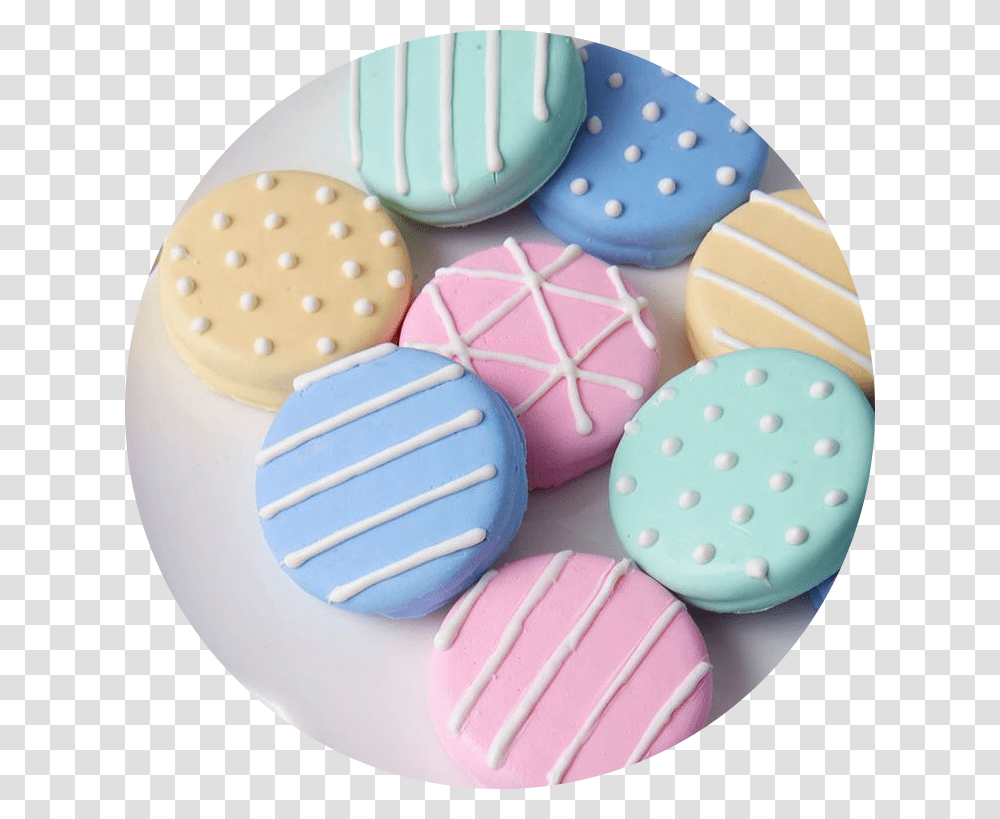 Pastel Pastelcolors Sweets Treats Circle Circle Sugar Cookie Decorating Ideas, Food, Meal, Dish, Icing Transparent Png