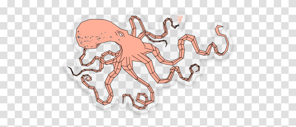 Pastel Pink Octopus 3x2in Planet Common Octopus, Animal, Invertebrate, Scorpion Transparent Png