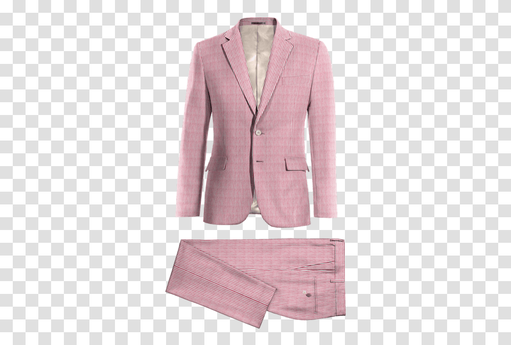 Pastel Red Striped Seersucker Suit Pink And White Striped Mens Suit, Clothing, Apparel, Blazer, Jacket Transparent Png