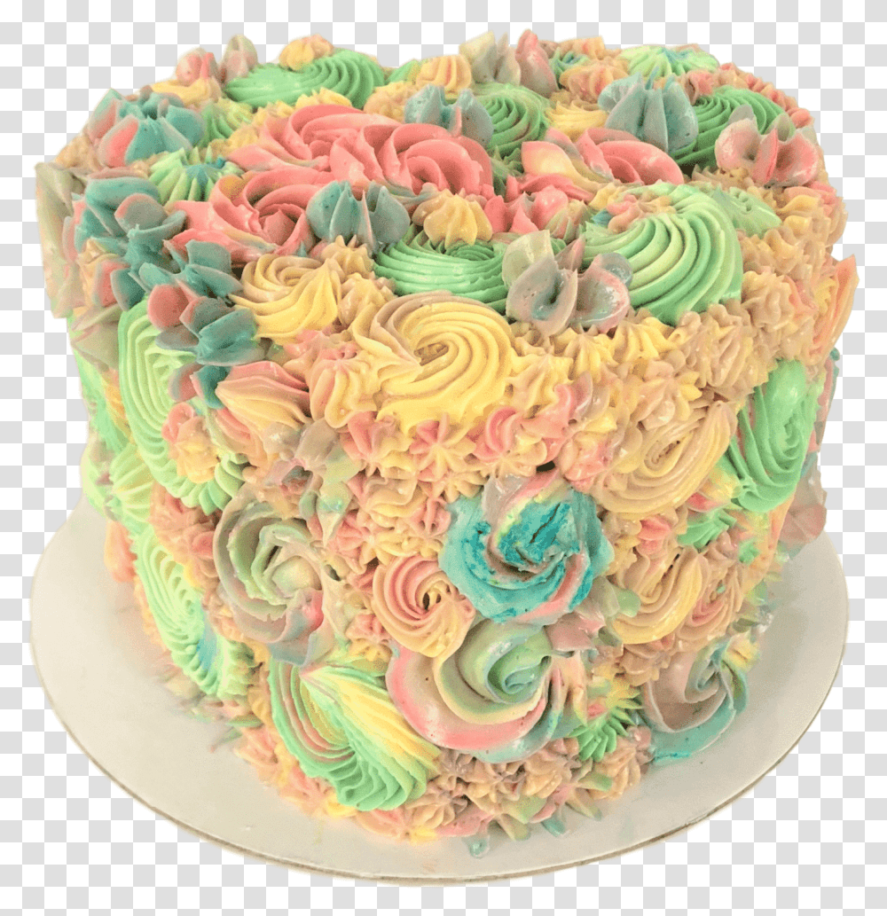 Pastel Swirl Heart Cake 4Class Buttercream, Birthday Cake, Dessert, Food, Icing Transparent Png